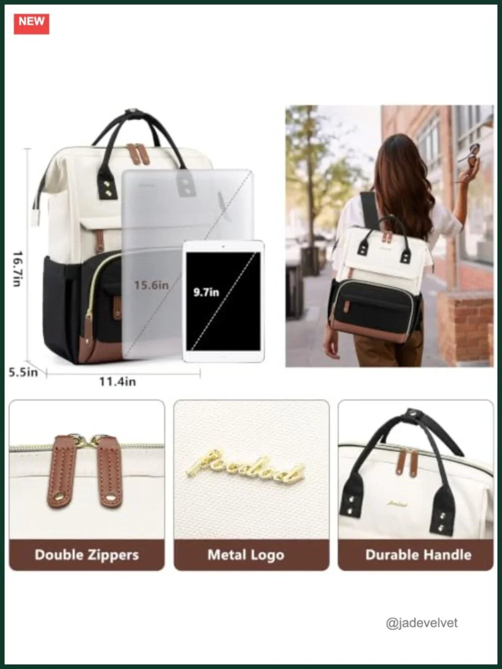 Laptop Backpack for Women Work Travel 15.6 inch Large Capacity Bookbag Daypack